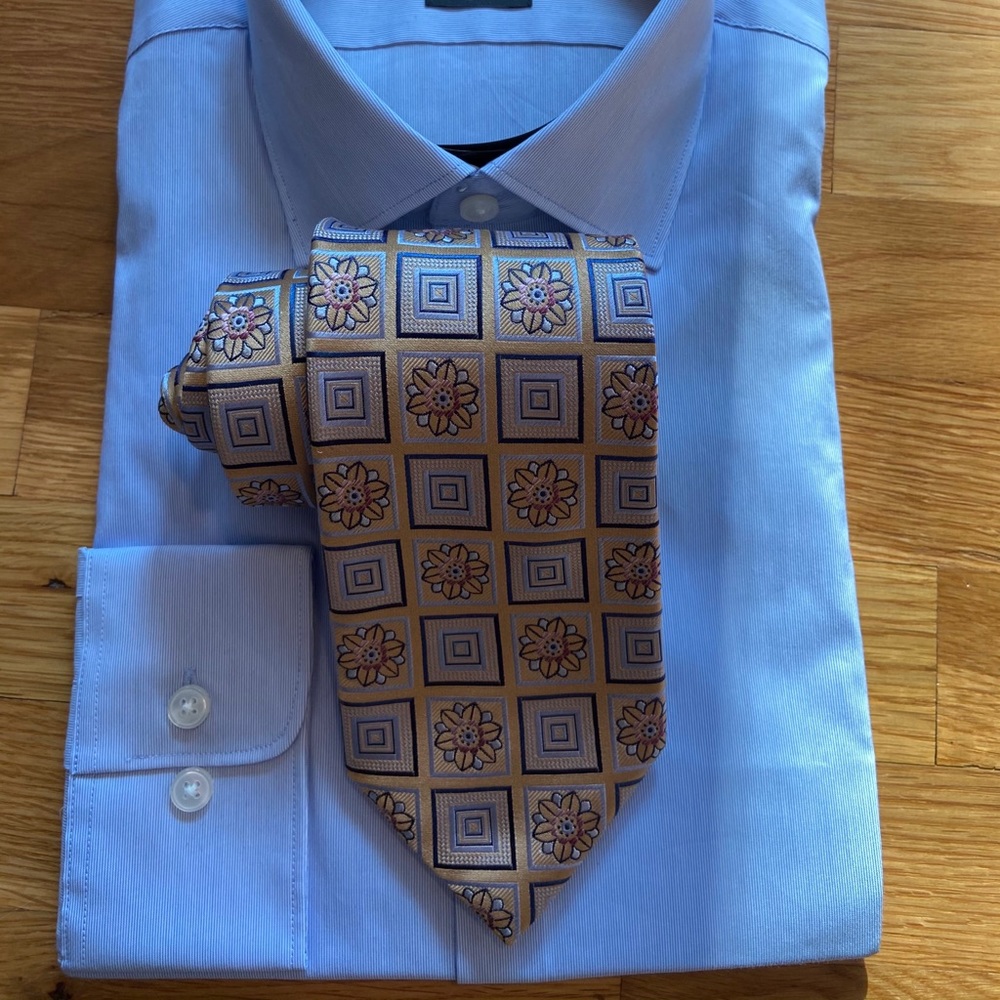 Ermenegildo Zegna Men’s Tie Tan Gray Geometric